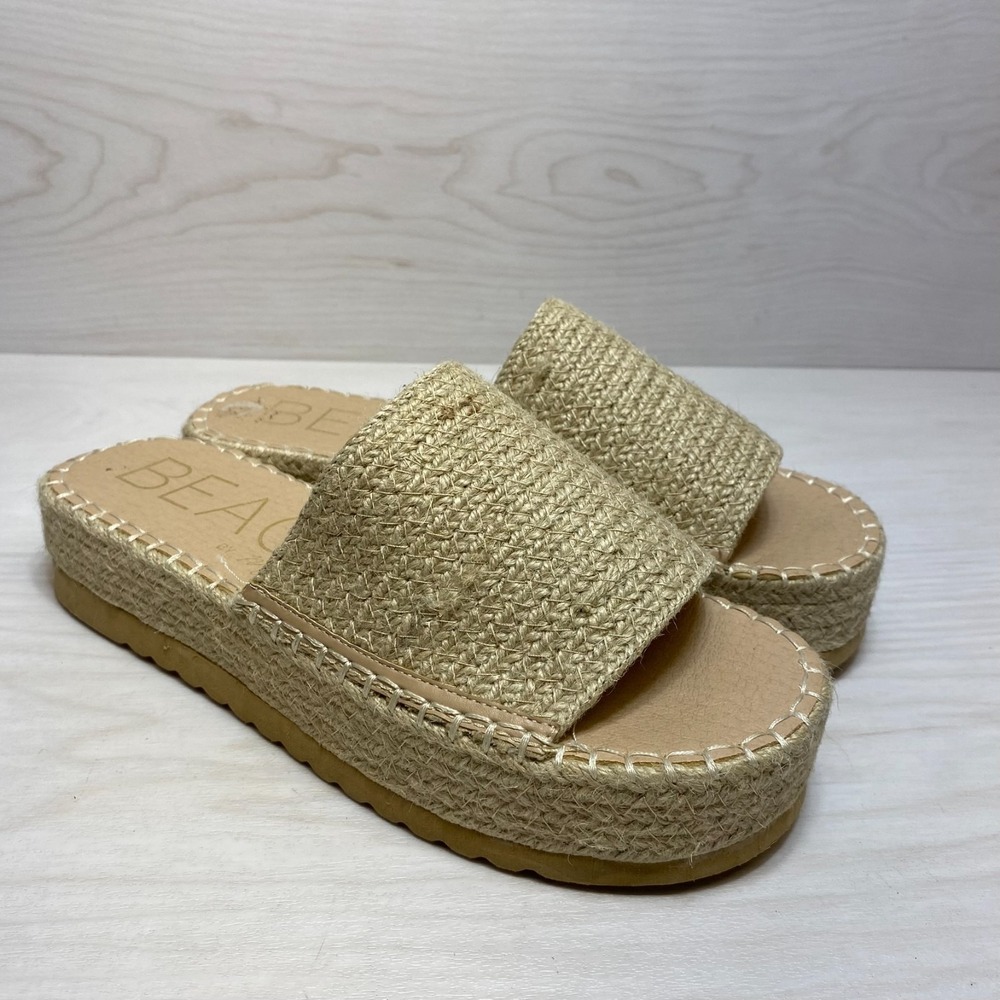 Beach by Matisse Del Mar Platform Sandals Women's Size 10M Beige Casual Slip On